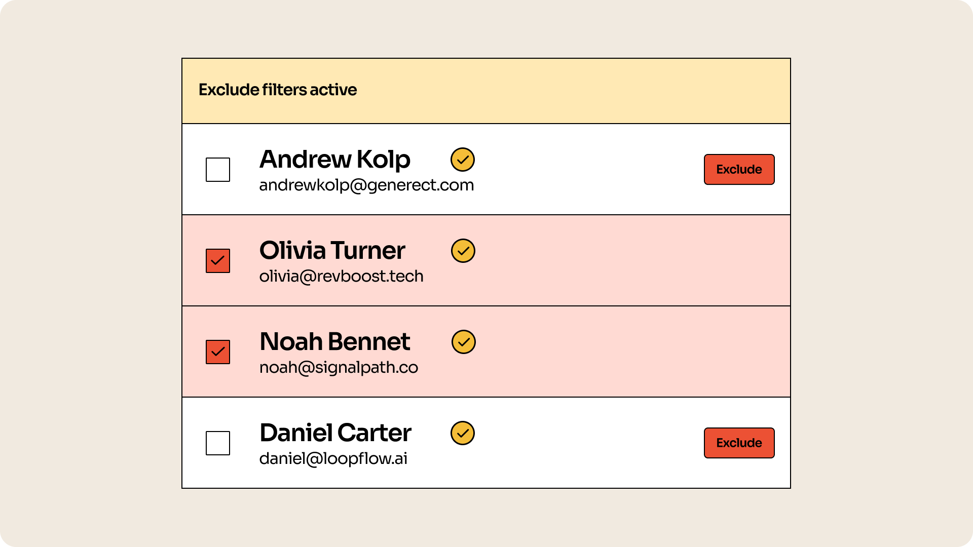 Exclude known contacts Picture